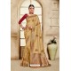 Golden Poly Silk Jacquard Work Designer Saree