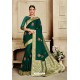 Dark Green Poly Silk Jacquard Work Designer Saree