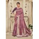 Lavender Poly Silk Jacquard Work Designer Saree