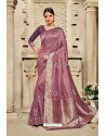 Lavender Poly Silk Jacquard Work Designer Saree