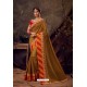 Marigold Poly Silk Embroidered Designer Saree