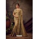 Golden Poly Silk Embroidered Designer Saree