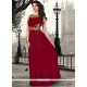 Blissful Maroon Pure Crepe Floor Length Gown