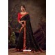 Black Poly Silk Embroidered Designer Saree