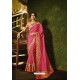 Dark Peach Silk Border Work Designer Saree