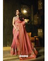 Pink Silk Border Work Designer Saree