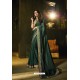 Dark Green Vichitra Silk Border Work Designer Saree