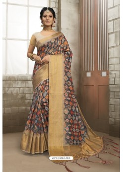 Multi Colour Art Silk Designer Digital Printed Saree