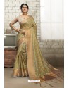 Green Art Silk Designer Digital Printed Saree