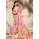 Light Pink Art Silk Designer Digital Printed Saree