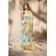 Sky Blue Art Silk Designer Digital Printed Saree