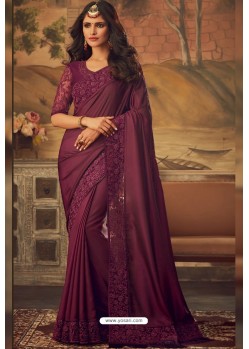 Maroon Masaba Silk Designer Part Wear Saree