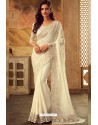 Off White Masaba Silk Designer Part Wear Saree