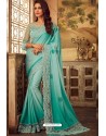 Firozi Nightingle Silk Designer Part Wear Saree