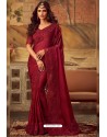 Red Sabya Silk Designer Part Wear Saree