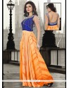Sonorous Embroidered Work Pure Georgette Orange Floor Length Gown