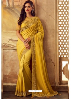 Yellow Kisna Silk Designer Part Wear Saree