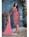 Light Pink Cotton Lawn Printed Straight Suit