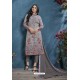 Grey Cotton Lawn Printed Straight Suit