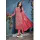 Crimson Cotton Lawn Printed Straight Suit