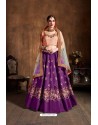 Purple Raw Silk Embroidered Designer Lehenga Choli