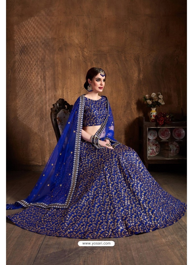 Wedding Special Royal Blue Designer Lehenga Choli With Coding Work –  Kaleendi