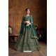 Dark Green Raw Silk Sequins Embroidered Designer Lehenga Choli