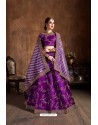 Purple Mulberry Silk Sequins Embroidered Designer Lehenga Choli