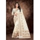 Off White Zoya Silk Zari Embroidered Saree