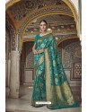 Teal Meenakari Weaving Silk Designer Saree