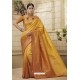 Yellow Weaving Silk Jacquard Work Designer Saree