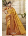 Yellow Weaving Silk Jacquard Work Designer Saree