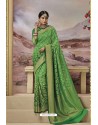 Forest Green Weaving Silk Jacquard Work Designer Saree