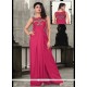 Fab Hot Pink Lycra Floor Length Gown