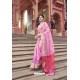 Pink Cotton Printed Saree