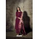 Maroon Georgette Moti Worked And Embroidered Straight Suit