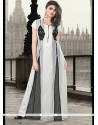 White Pure Georgette Cut Work Designer Gown