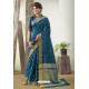 Peacock Blue Art Silk Stone Worked Saree