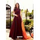 Maroon Muslin Handworked Designer Gown