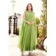 Green Muslin Handworked Designer Gown