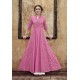 Hot Pink Rayon Heavy Embroidered Gown