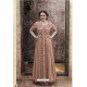 Light Brown Rayon Heavy Embroidered Gown