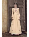 Cream Rayon Heavy Embroidered Gown