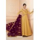 Yellow Tusaar Silk Embroidered Anarkali Suits