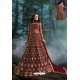 Maroon Net Embroidered And Stone Worked Anarkali Suit
