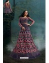Navy Blue Net Embroidered And Stone Worked Anarkali Suit