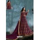 Purple Net Embroidered And Stone Worked Anarkali Suit