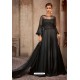 Black Silk Georgette Embroidered Floor Length Suits