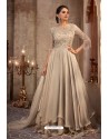 Light Beige Silk Georgette Embroidered Floor Length Suits