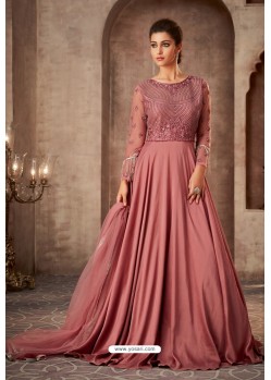 Light Pink Silk Georgette Embroidered Floor Length Suits